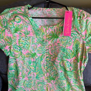 Lilly Pulitzer Etta Scoop Neck T-Shirt NEW with Tags Size Large